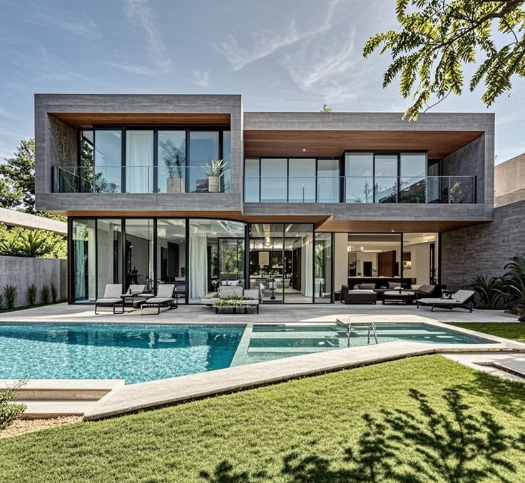 عکس ویلا مدرن با محوطه