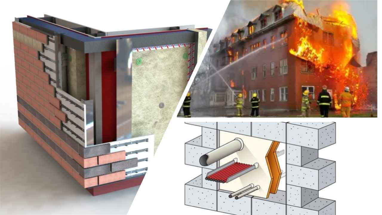 مواد ساختمانی مقاوم در برابر آتش مانند بتن خاص و فولاد پوشش داده شده