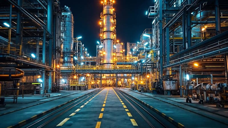 سازماندهی نورپردازی شبانه در یک مجتمع صنعتی برای بهبود ایمنی و نمایش زیبایی ساختارها