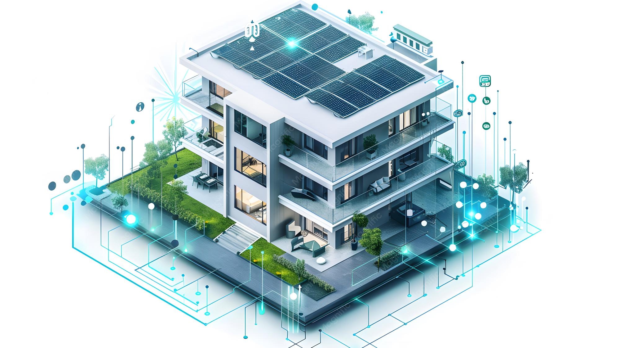پنل مدیریت هوشمند ساختمان با کنترل HVAC، روشنایی و مصرف انرژی